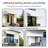 Kozyard Window Awning 48''W x 40''D, Aluminum Frame with Impact-Resistant PVC Panels, Shade Angle Set During Installation, Rain, Snow & UV Protection Door Canopy-126725394