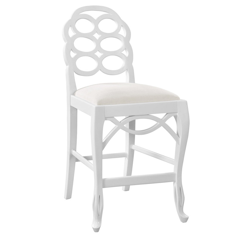 Loop Upholstered Stool with Solid Wood Frame