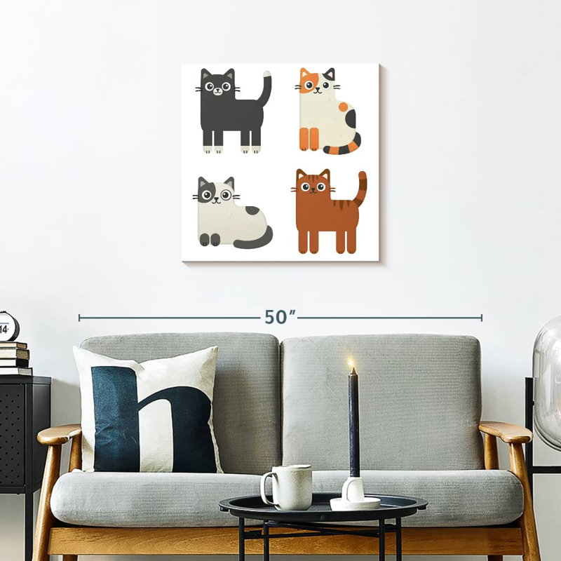 Ashelle Colorful Cats, 24" H x 24" W