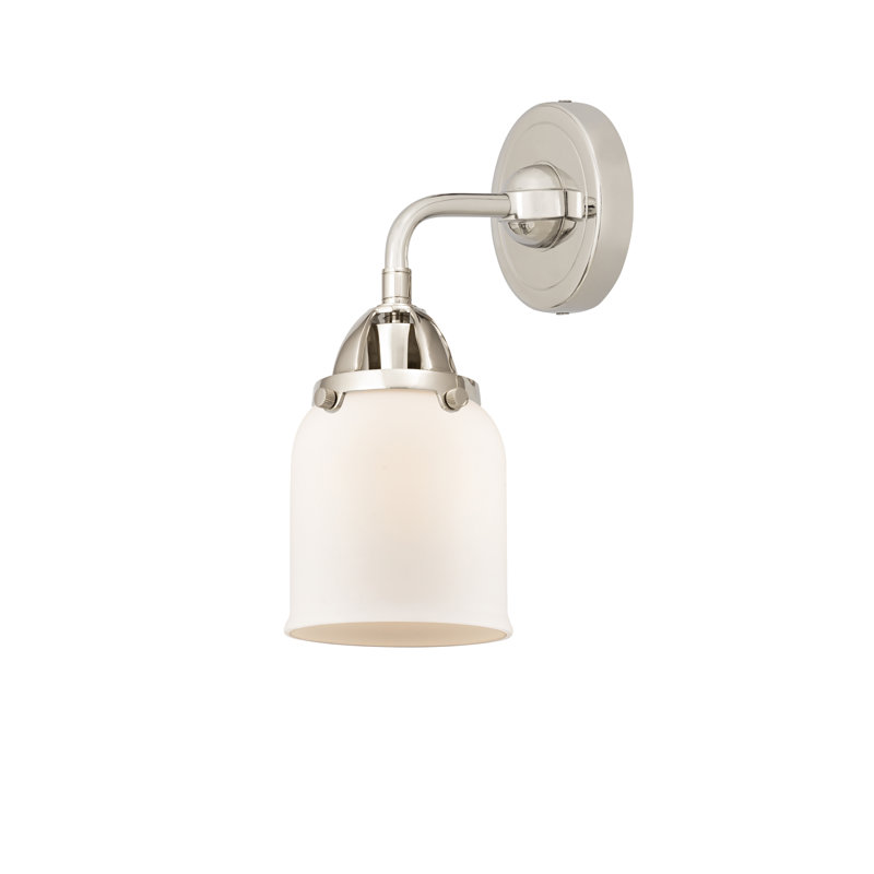 Shauna Armed Sconce, Matte White, Incandescent, Polished Nickel