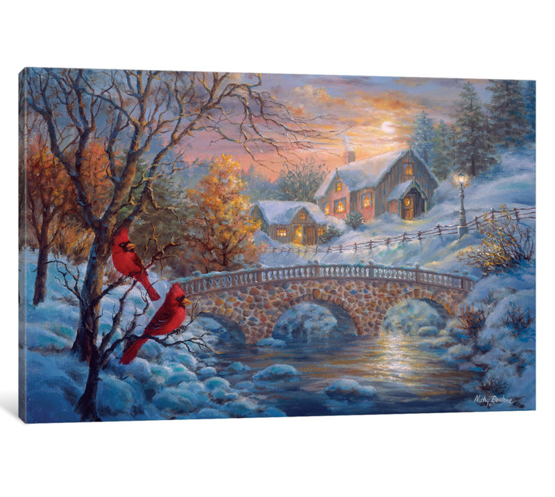 «Winter Sunset» par Nicky Boehme, impression sur toile tendue sur châssis, H 18 po x l 26 po x P 1,5 po
