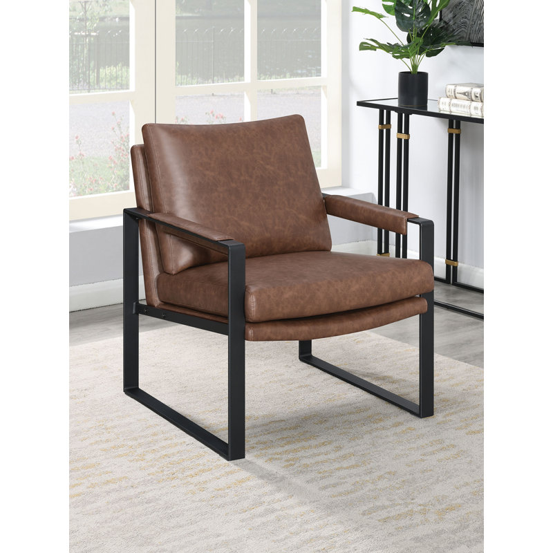 Chaise d'appoint Rosalind, Similicuir brun ombre