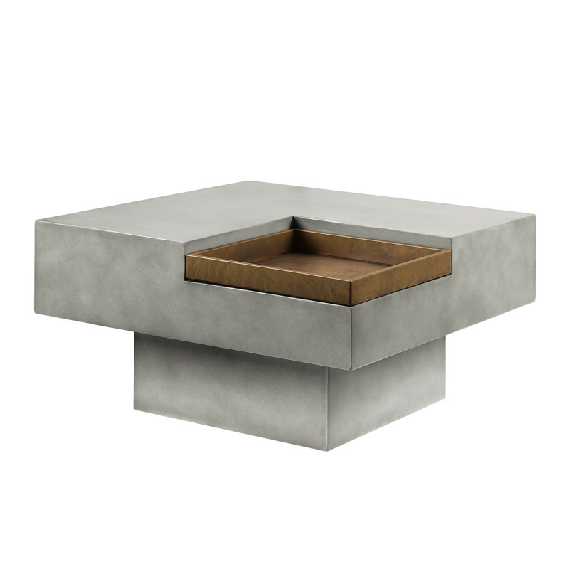 Table basse en ciment Dazzling Grey Profondeur du produit et option