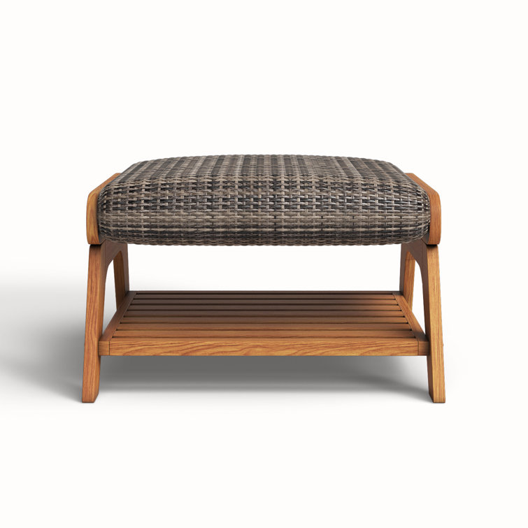 Dezi Teak Outdoor Ottoman with Cushion