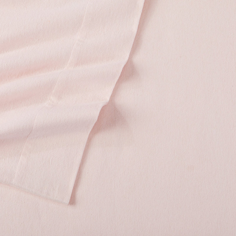 Chalet Flannel Sheet Set, Twin Sheet Set with Fitted Sheet and 1 Pillowcase, Blush Pink