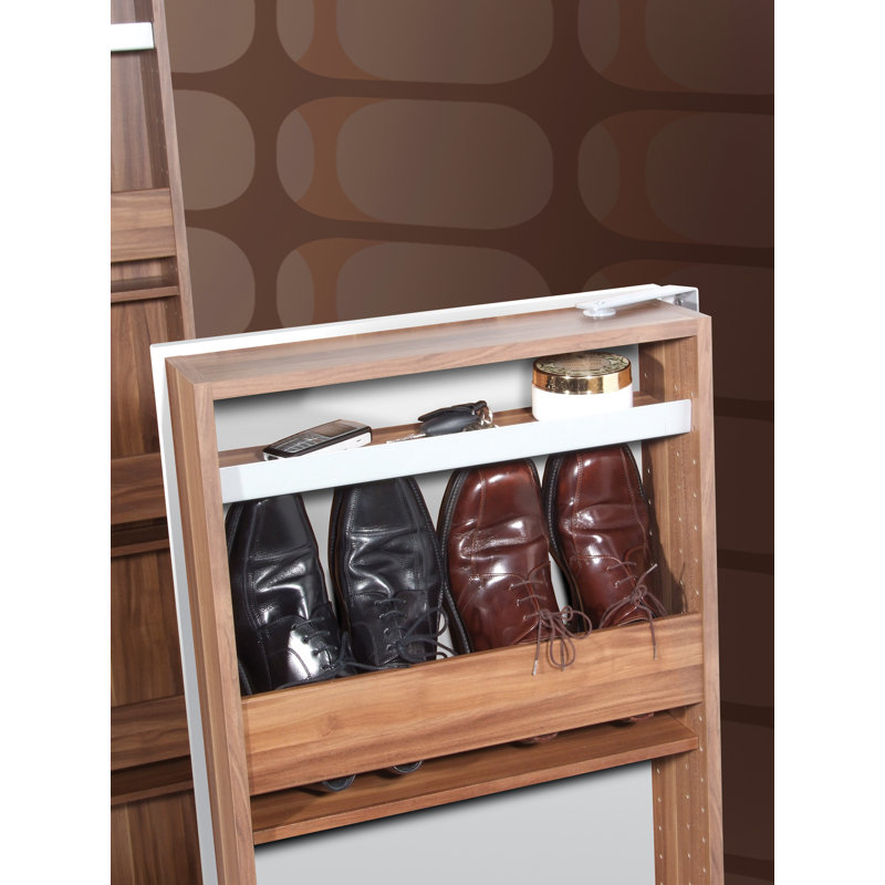 Welcome 10 Pair Shoe Storage Cabinet, White/Basalt grey