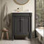 Meuble-lavabo autoportant 24 po avec lavabo en céramique, armoire de rangement avec cadre en bois massif et tablette de rangement 24 po-1491601353-1491601349