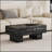 The Black Coffee Table Has Patterns. Modern Rectangular Table, Suitable For Living Rooms And Apartments. 43.3"*21.6"*17.2"
