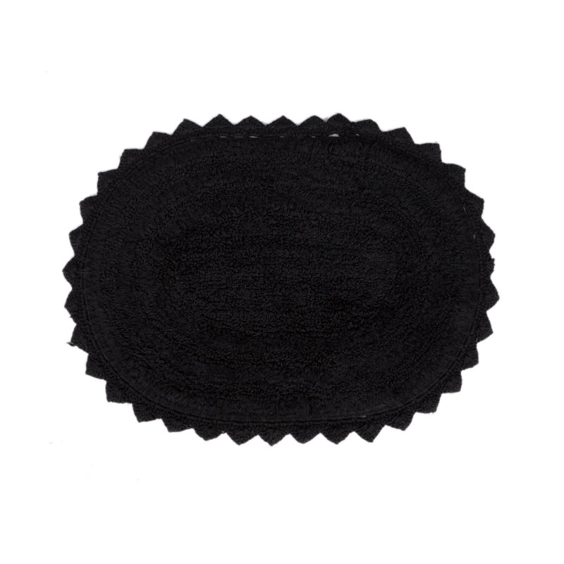 100% Cotton Bath Rug, Black