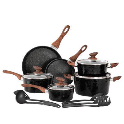 Batterie de cuisine antiadhésive en aluminium 15 pièces Dhumma