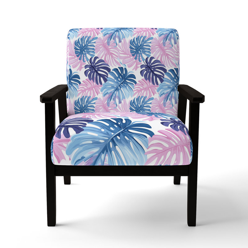 Chaise rembourrée Tropical For Girls, Accoudoirs carrés noirs