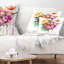 Coussin lombaire floral aquarelle