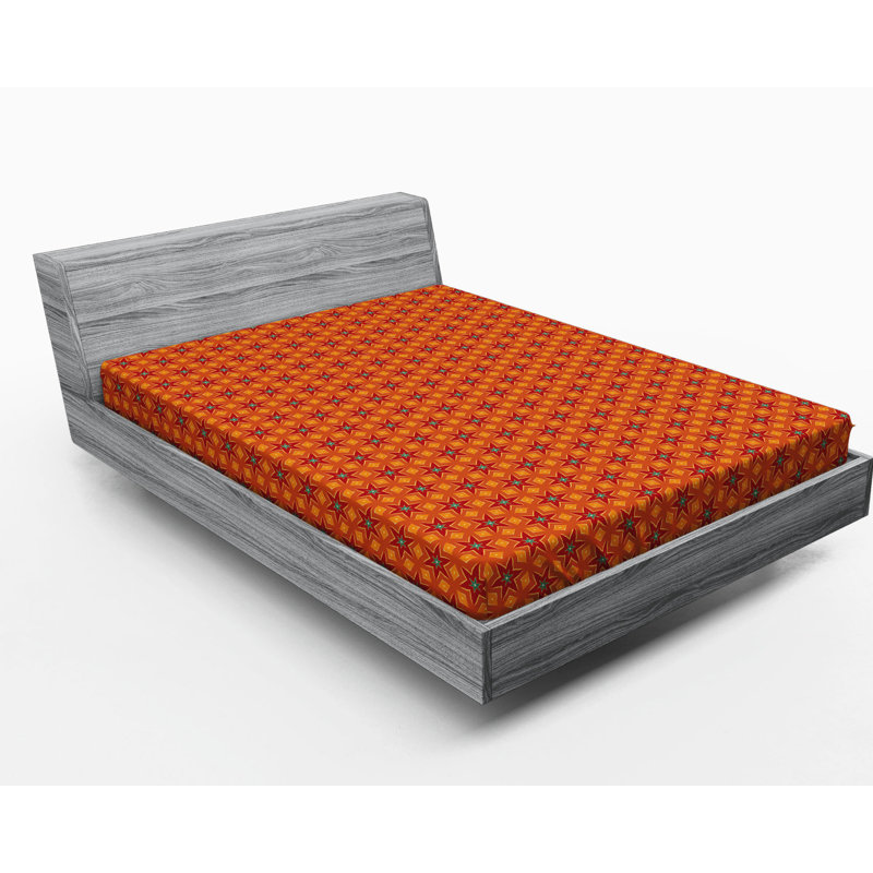 Microfiber Geometric Fitted Sheet, Queen Fitted Sheet