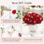 100 pièces de roses artificielles rouges en vrac, fausses roses en soie à longue tige pour des bouquets de mariage, des arrangements de centres de table, des décorations de la Saint-Valentin