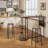 Bar Table Set for 2,Dining Table with 2 Stools and Storage Racks,Brown