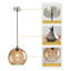 Luminaire suspendu en forme de globe à 3 lumières Charolyn Luminaire suspendu en verre pour îlot de cuisine-42081007-63556752