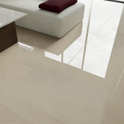 Carreau de porcelaine poli aspect béton 24 po x 48 po Nebula
