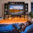 98" TV Stand with Electric Fireplace and Glass Cabinet, Adjustable Shelves & Cable Holes,  Farmhouse Wall Unit Entertainment Center With 3-Sided Electric Fireplace TV Stand For Tvs Up To 75", Black-2049761466
