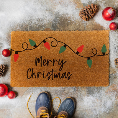 Heartfelt Cheer Holiday Lights Coir Mat