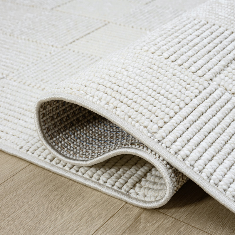 Tapis texturé ivoire Abani Rugs Sylvie LUC110A, Rectangle 6 pi x 9 pi