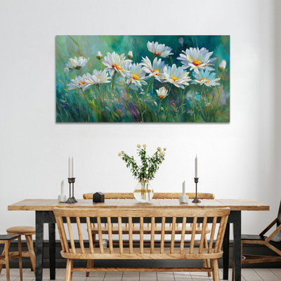 Décoration murale printanière sur toile, photos de fleurs, impressions de fleurs sauvages, affiche Flavin pour chambre à coucher, œuvre d'art nature prête à être accrochée, grand cadeau d'art floral, 16 po x 32 po