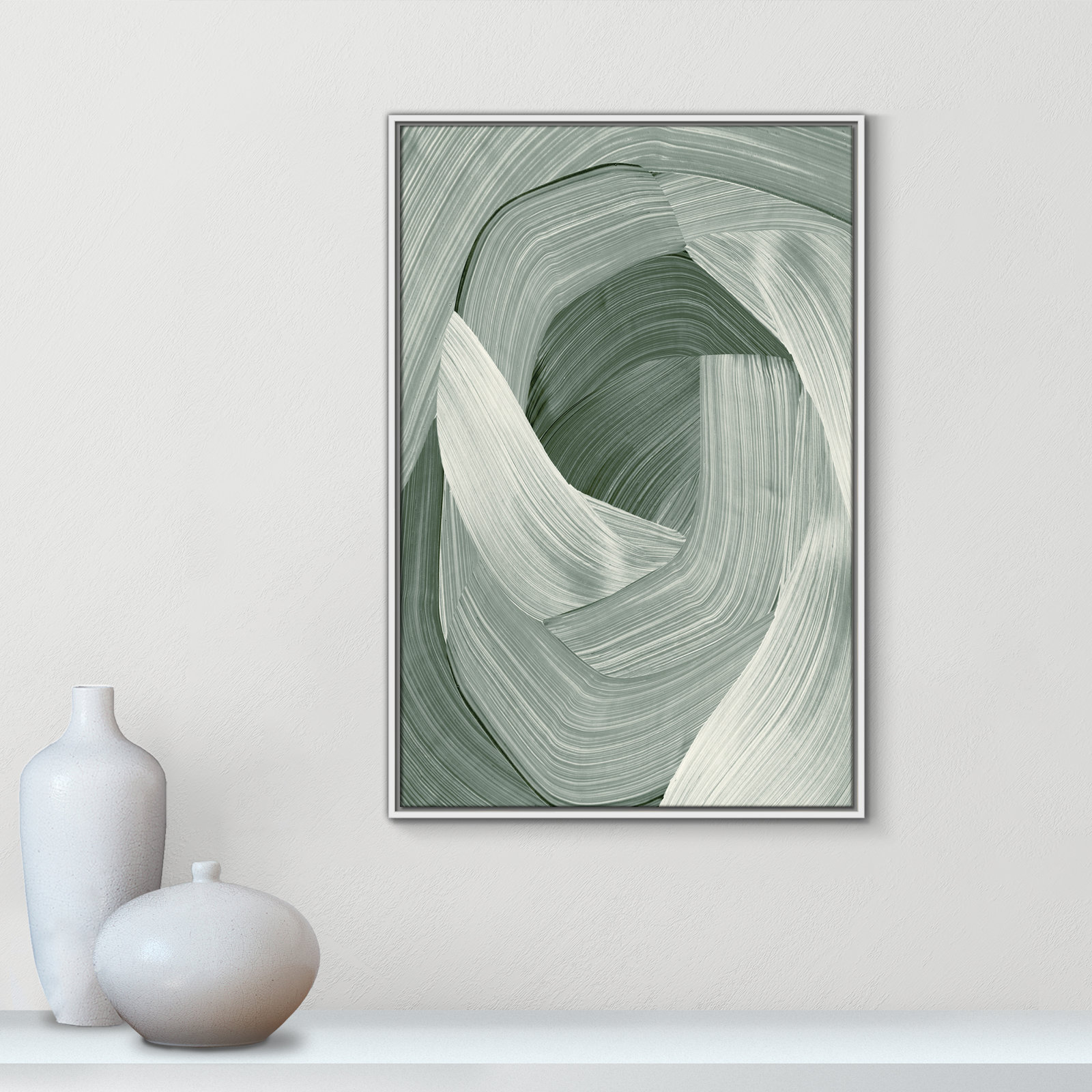 Wyn "Enriched Emerald" Print, White , 37.5" H x 25.5" W