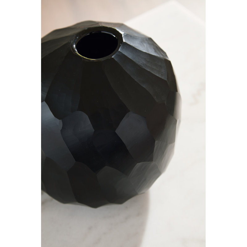 Clear Glass Decorative Floor Vase, 7-inch