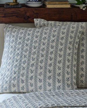 Floral Stripe Quilted Sham, Euro