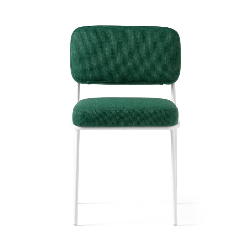 Sixty Upholstered Dining Chair with Metal Frame, Matt Taupe, Forest Green