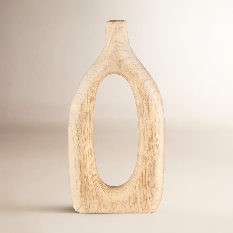 Vase de table moderne en bois ajouré pour la décoration intérieure, Brun