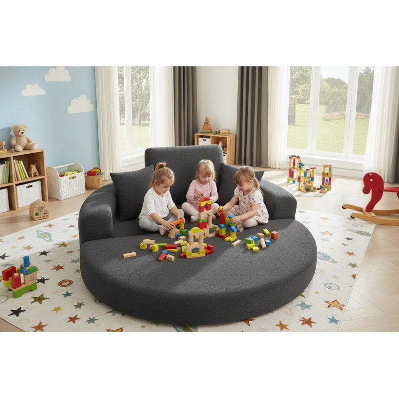 Canapé convertible en velours de 71 po avec 2 coussins Boneless, Gris