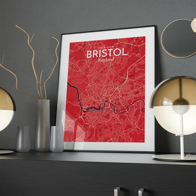 Bristol City Map In Nautical - No Frame Print, 24cm H x 18cm W x 0.05cm D