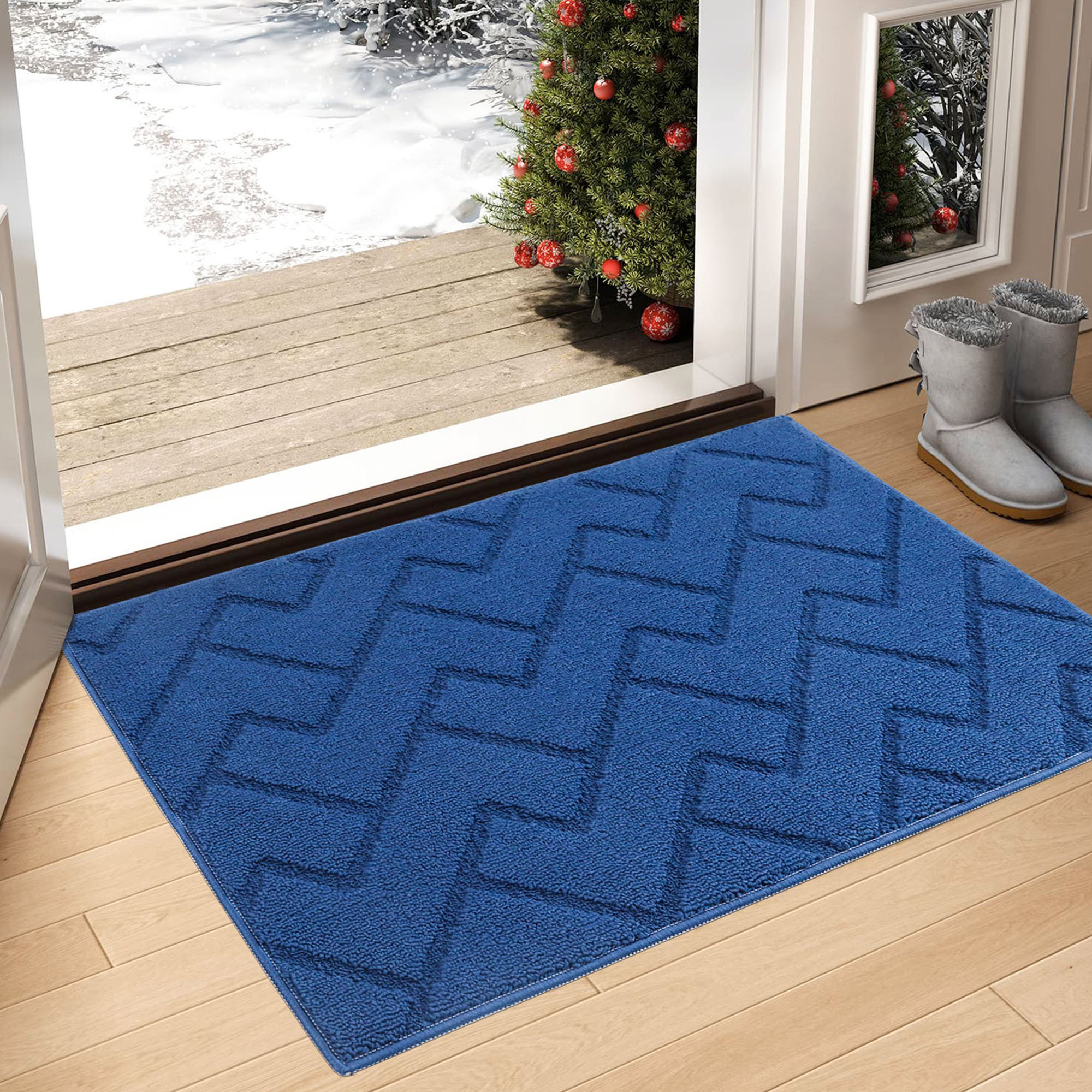 Muddy Mat Absorbent Washable Entryway Kitchen Non Slip Indoor Outdoor Grey  NEW