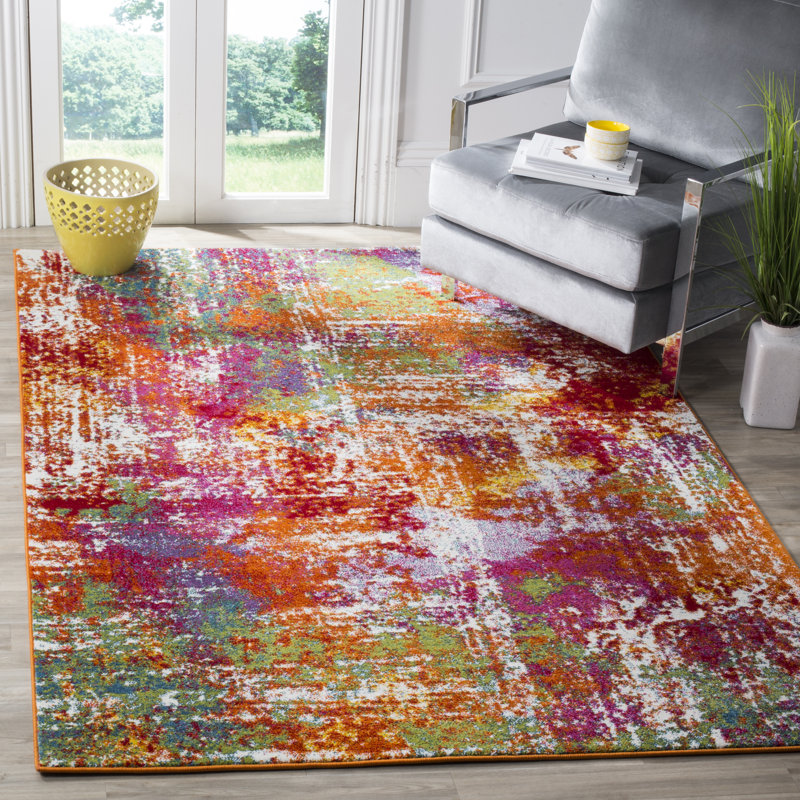 Christy Watercolor Performance Abstract Rug, Rectangle 5'3" x 7'6"