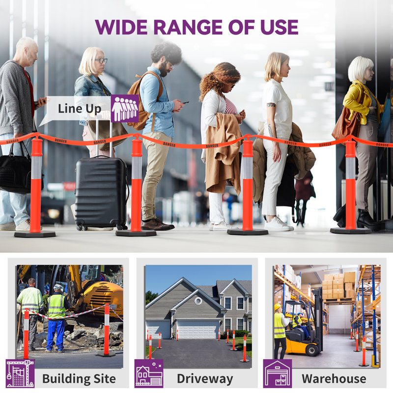 3 Pack Traffic Delineator Posts