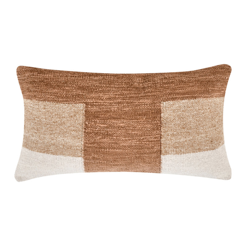 Geometric Throw Pillow Cover & Insert, Terracotta, 14"H x 26"W, Rectangle