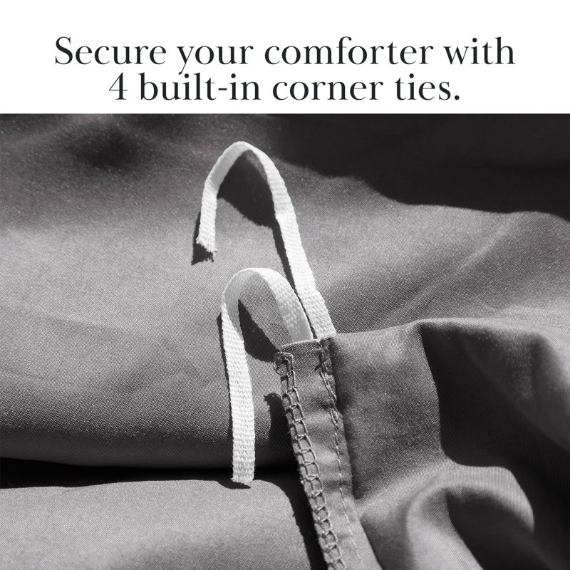 Ensemble de literie Southshore Basics de Southshore Fine Linens, coloris gris ardoise, en microfibre doublement brossée avec fermeture éclair invisible et attaches aux coins, 2 taies d'oreiller King, King/California King