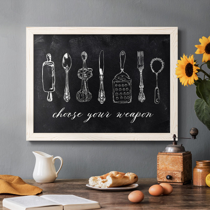 " Choose Your Weapon ", White, 26" H x 38" W x 1.5" D