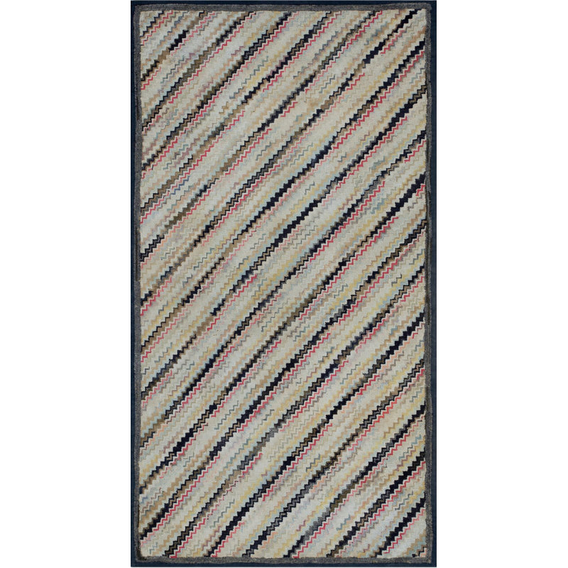 Tapis crème crème à motif de chevrons américains