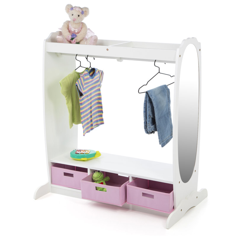 Kids Dress Up Storage Center Closet, White