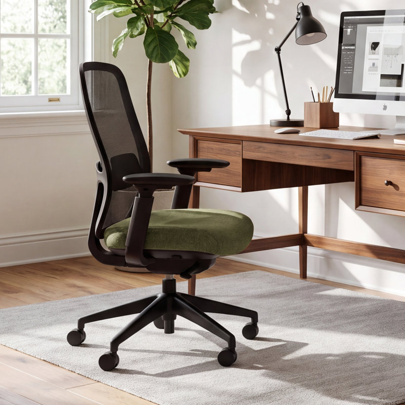 Fauteuil de bureau ergonomique COLAMY, fauteuil de bureau à réglage instantané avec siège en lévitation, accoudoirs synchronisés 4D, soutien lombaire et dossier en filet respirant, pin