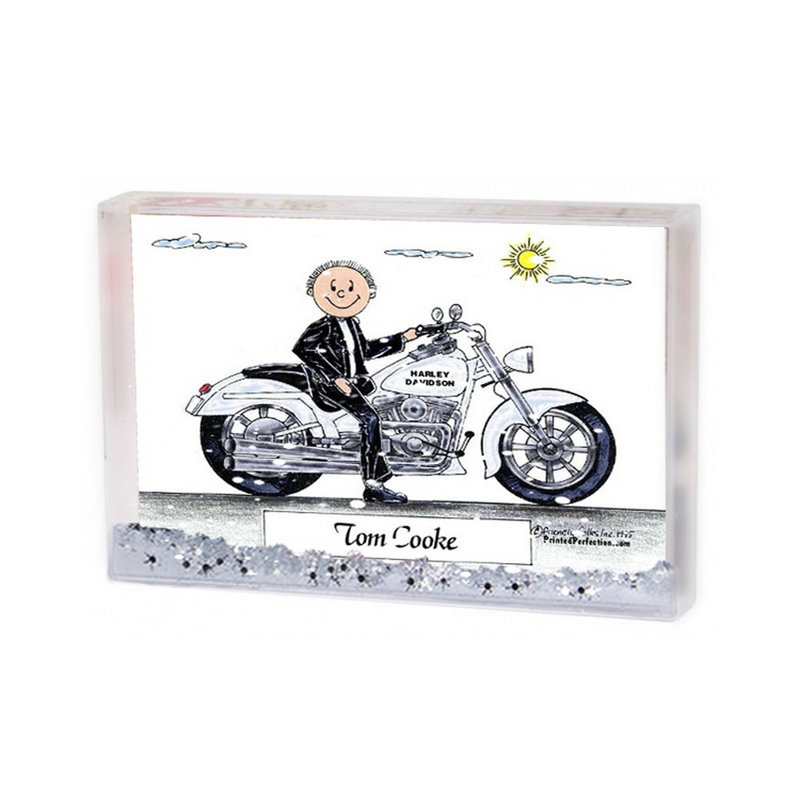 Motif personnalisé - Cadre de boule à neige pour homme MINI 2,5 po x 3,75 po, Oui