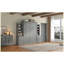 Lit escamotable double avec tablettes et tiroirs de rangement intégrés, lit mural peu encombrant, gris