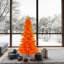 Orange Fir Lighted Artificial Fir Christmas Tree-1637880691