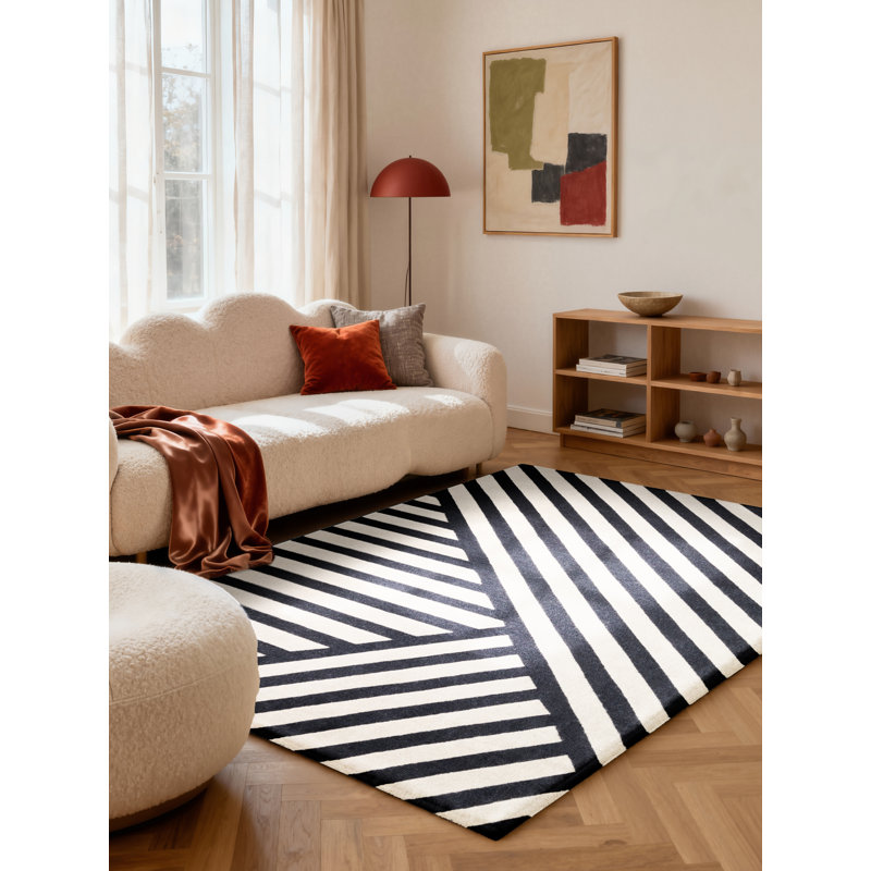 Stryve Striped Wool Hand Woven 160cm X 230cm Area Rug
