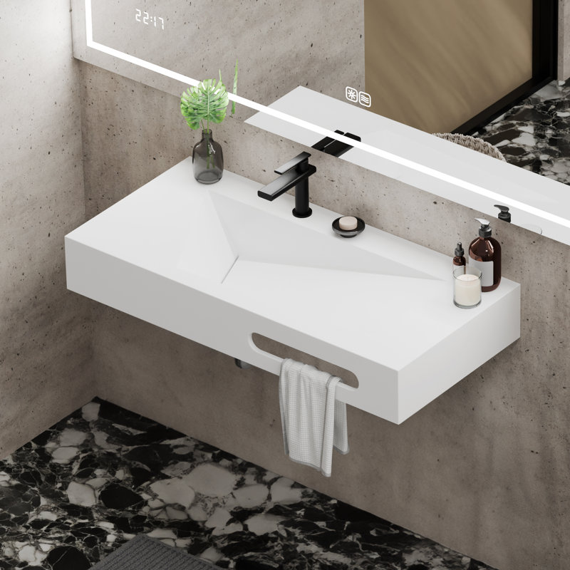 Meuble-lavabo mural 40 po x 19 po, Beige