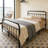 14"h Metal Platform Queen Bed Frame With Industrial Style Headboard & Footboard-297988834