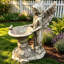 Bain d'oiseaux décoratif en résine en forme d'ange pour la décoration de jardin extérieur