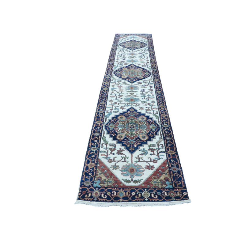 Tapis oriental Serapi géométrique noué à la main 3 x 16 pi 3 po D2DC019A24BF466E90C26C1D90D23083