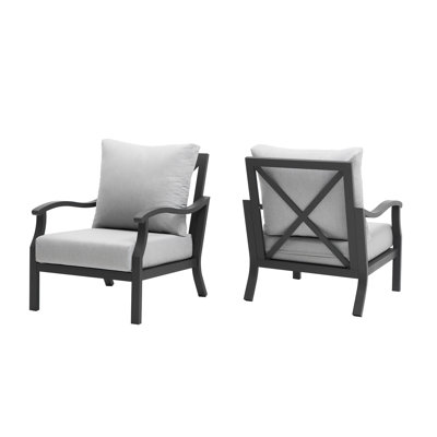 Chaise de patio avec coussins Cainnech
